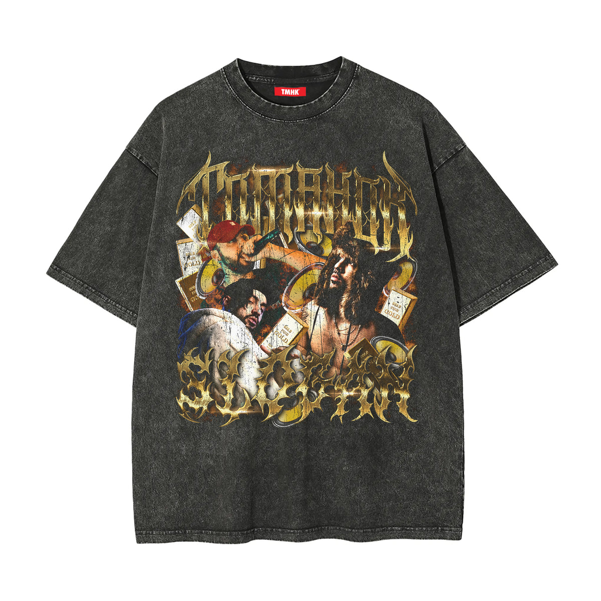 【BRICK】MARBLE WASH SLOGAN TEE Green Marbled T-Shirt T-Boxt-R12 | WE IN STYLE