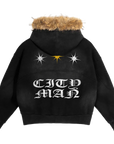 City Man Faux Fur Zip Hoodie